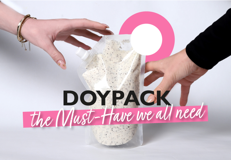 Lessonia offers the possibility to package your cosmetic products in doypack (scrubs, serums, lotions, creams, etc.). Available in a refillable system, the spouted doypack is ideal for supporting an eco-friendly and zero-waste approach.