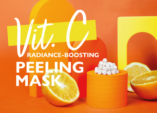 Discover our Vitamin C Radiance-Boosting Peel Mask, an innovative treatment that combines the effectiveness of a fruit enzyme complex with the revitalizing power of Vitamin C. Presented in tablet, this mask is easily rehydrated with a little water, dissolving into a soft texture ready to be applied to the face.